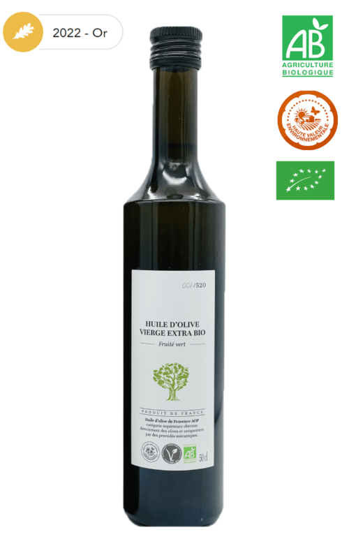 Huile d'olive bio luberon fruité vert