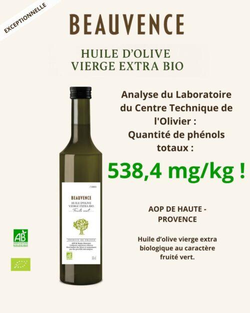 Huile d'Olive BIO - Fruité vert AOP Alpes Haute Provence