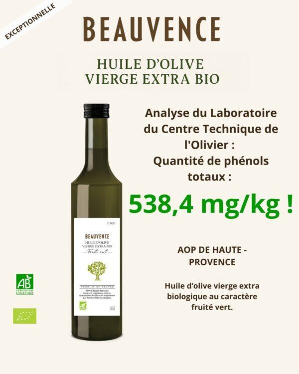 Huile d'Olive BIO - Fruité vert AOP Alpes Haute Provence